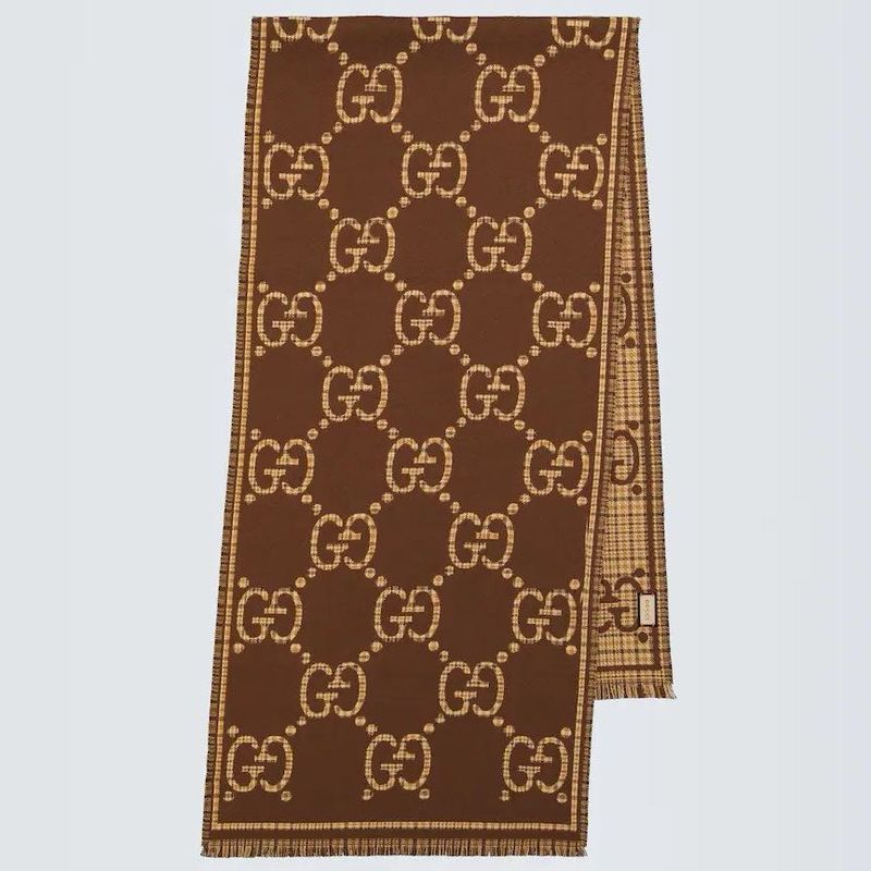 GUCCI - GG wool jacquard scarf Authentic✅