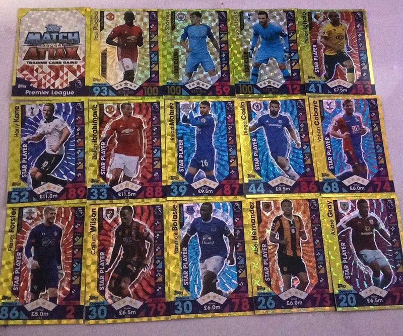 gold foil football cards match attax
