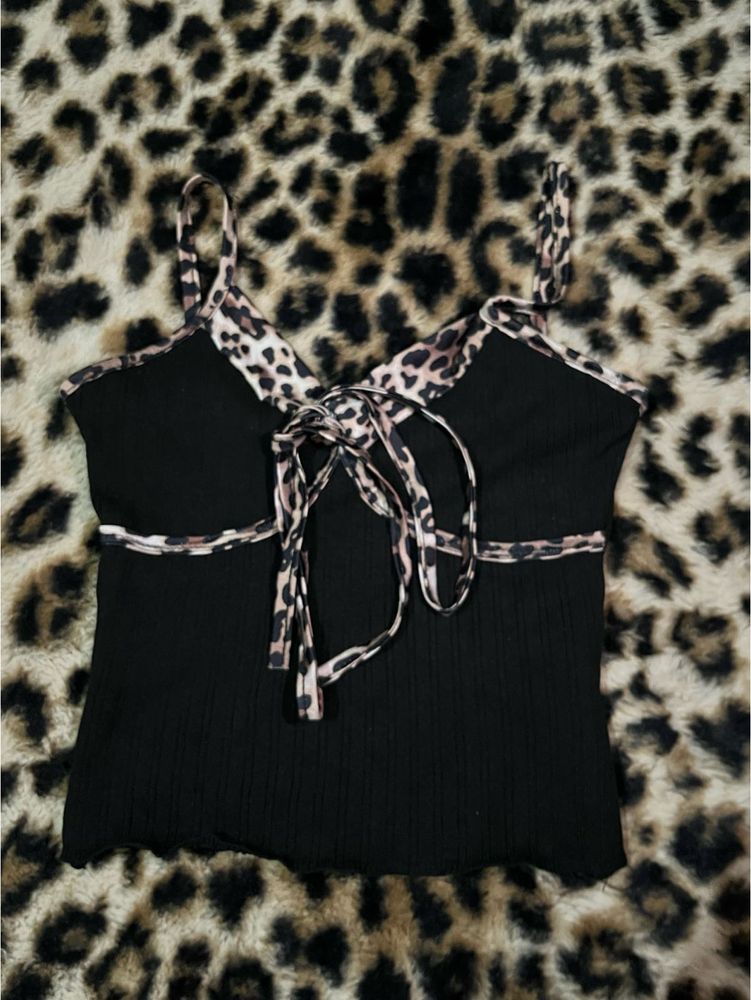 Leopard Trim Cami Top