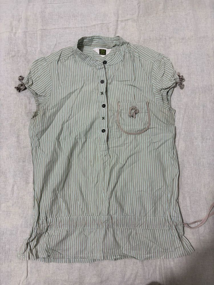 Striped Casual Button-Up Top