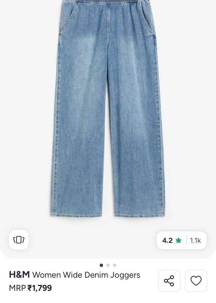 H&amp;M Wide Denim Joggers – XS