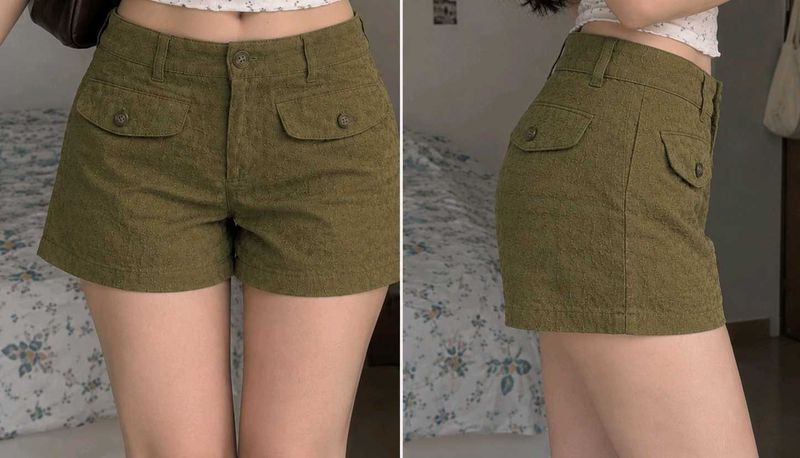 yellow mustard Cargo Shorts