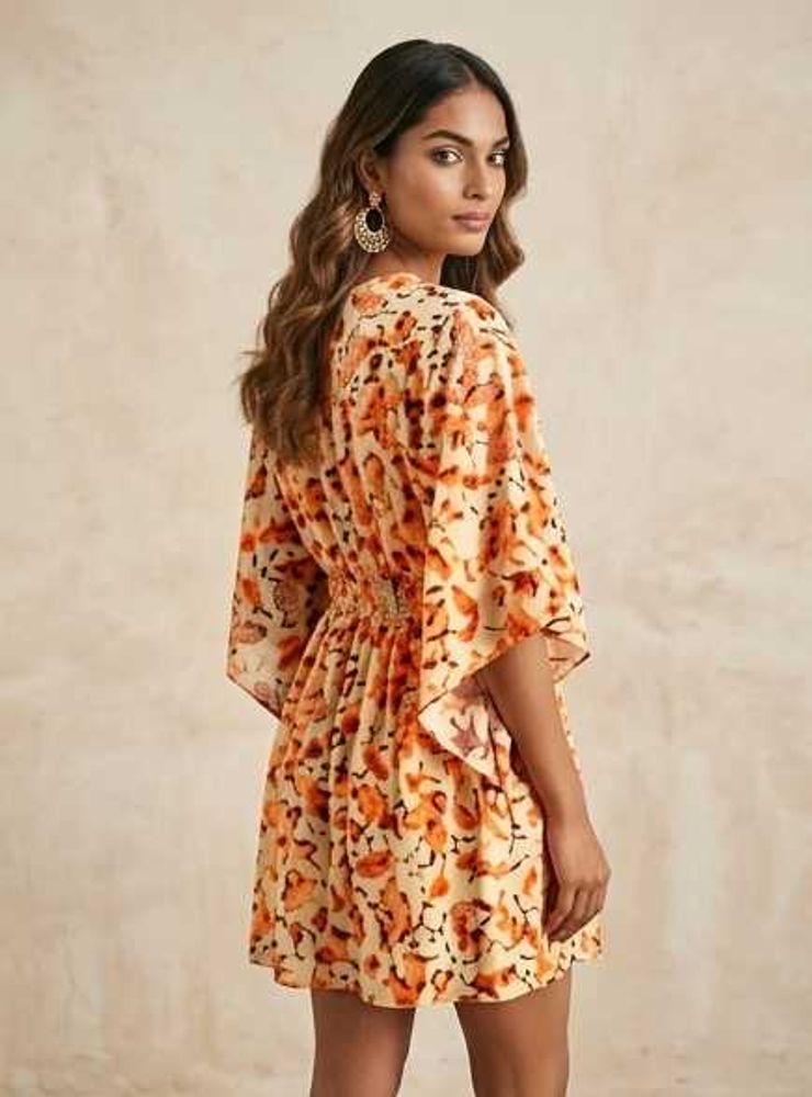 Boho Floral Print Mini Dress