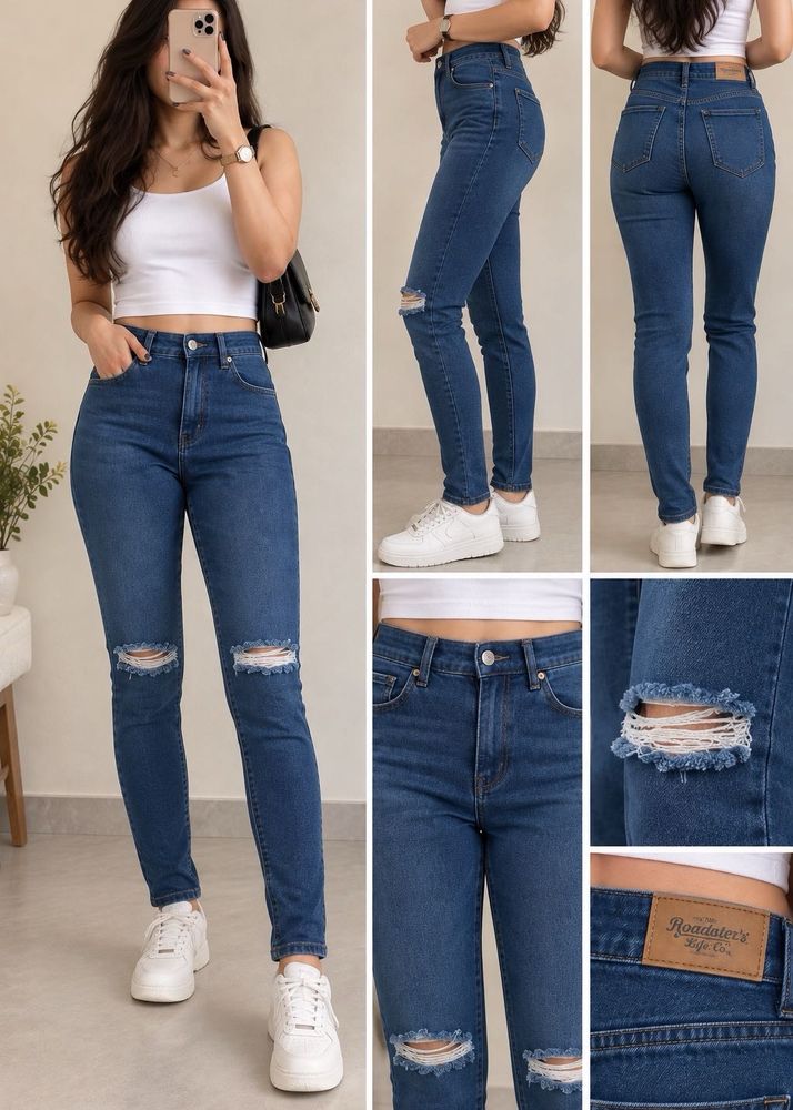 Blue Ripped Skinny Jeans