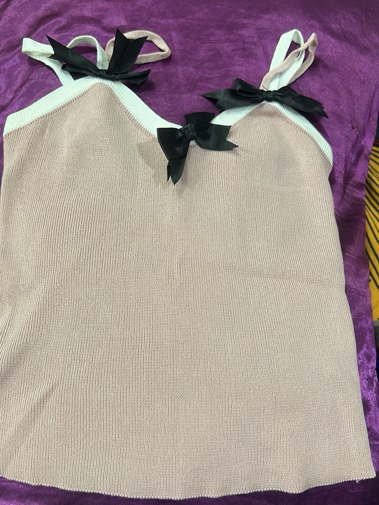 Cute Pink Bow Tank Top