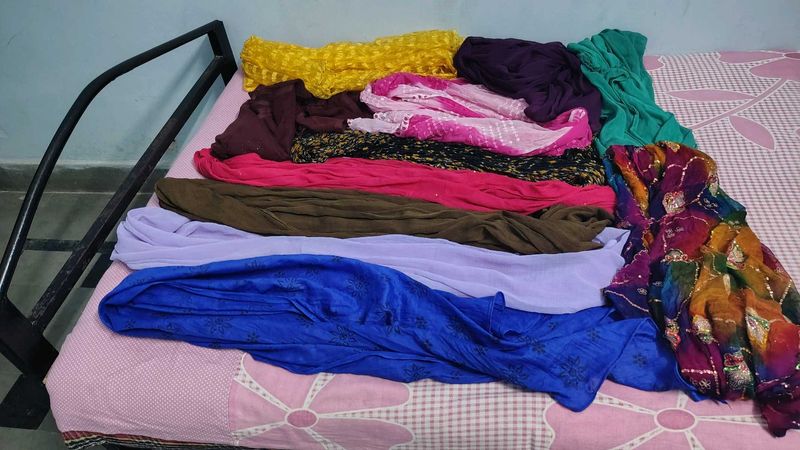 multi colour net duptta cotton combo 9