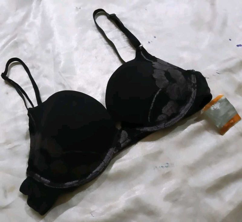 Black Lace Padded Bra