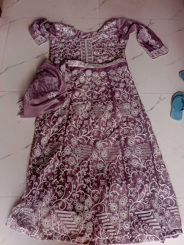 elegant lavender heavy lehnga choli set