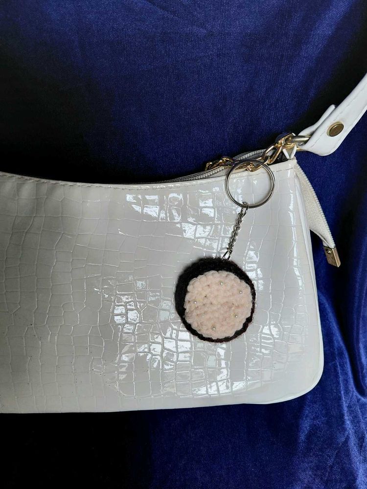 Crochet cookie bag charm and keychain
