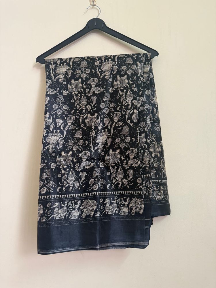 Elegant Elephant Print Saree