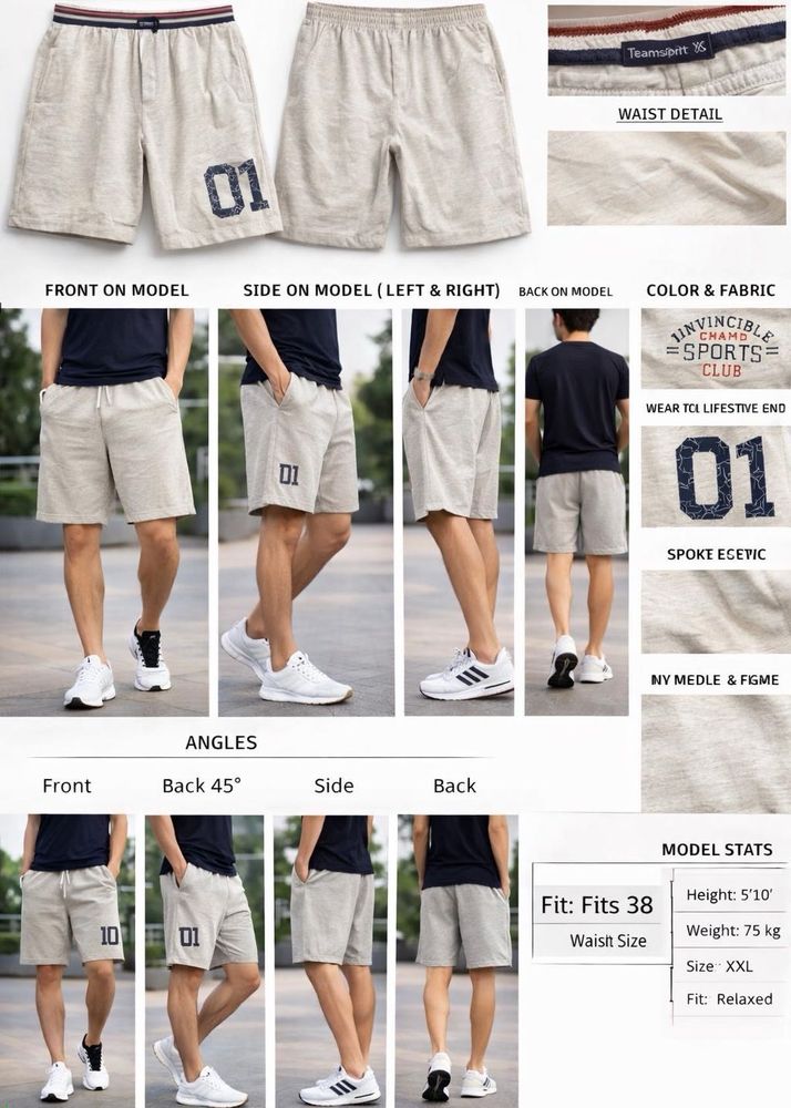 Teamspirit Casual Shorts with Number Detail