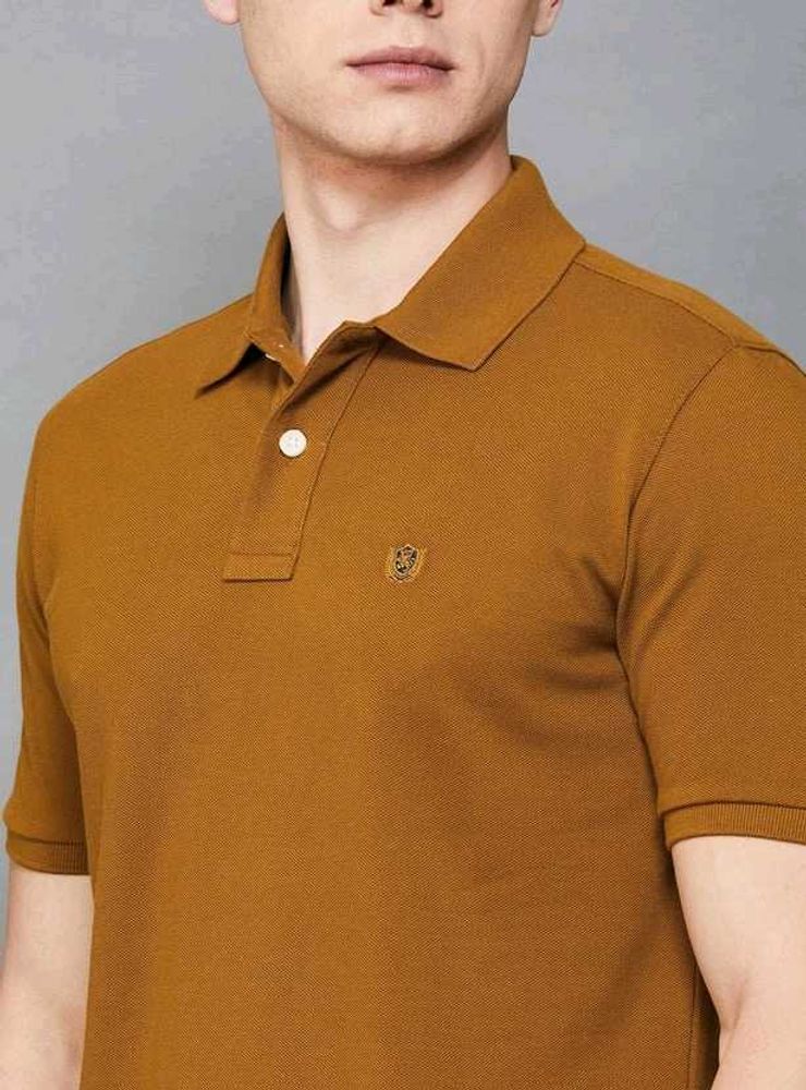 Men's Casual Mustard Polo Shirt