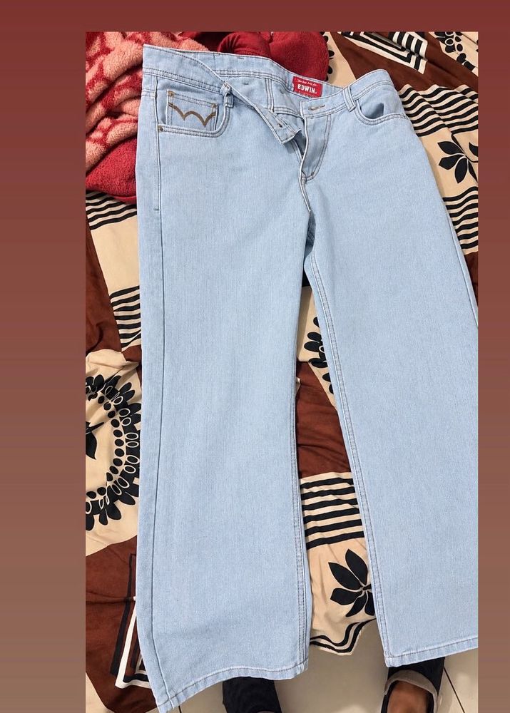 Light Wash Wide Leg Denim Jeans