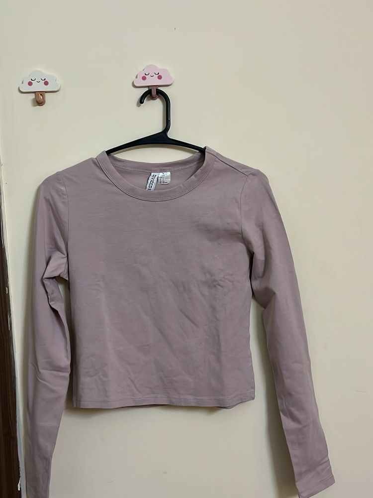 H&amp;M Long Sleeve Cropped Top