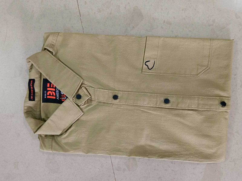 Men's Beige Casual Shirt