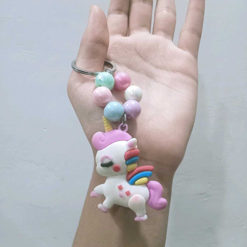 Cute Unicorn Keychain with Beads