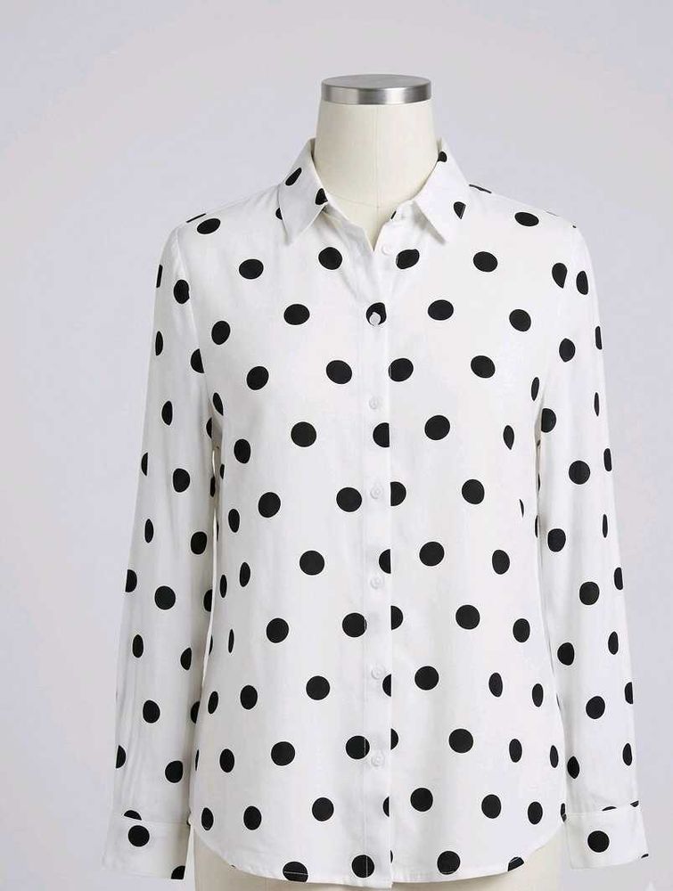 White Polka Dot Top