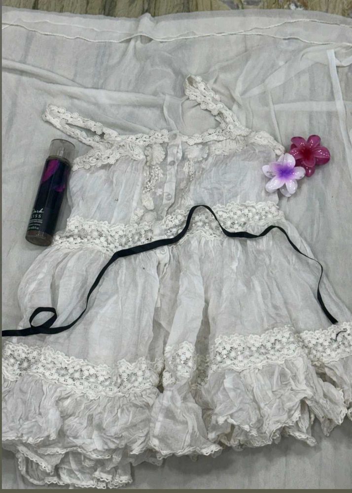 Boho Lace White Summer Dress