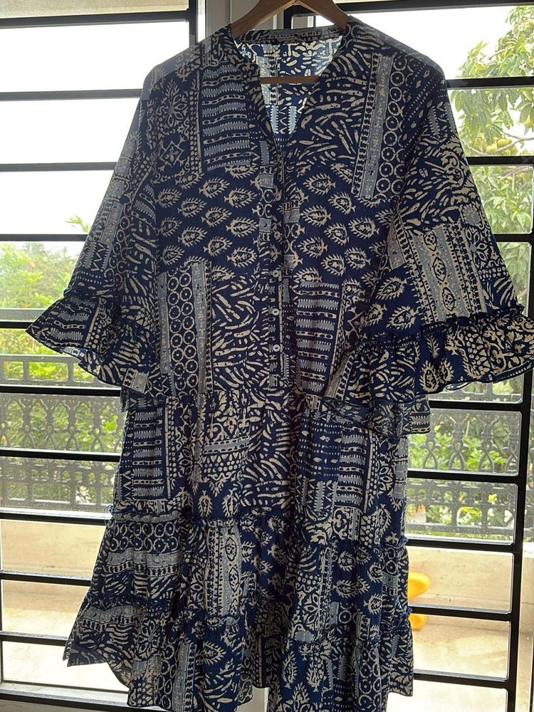 Boho Printed Tiered Ruffle Kurta