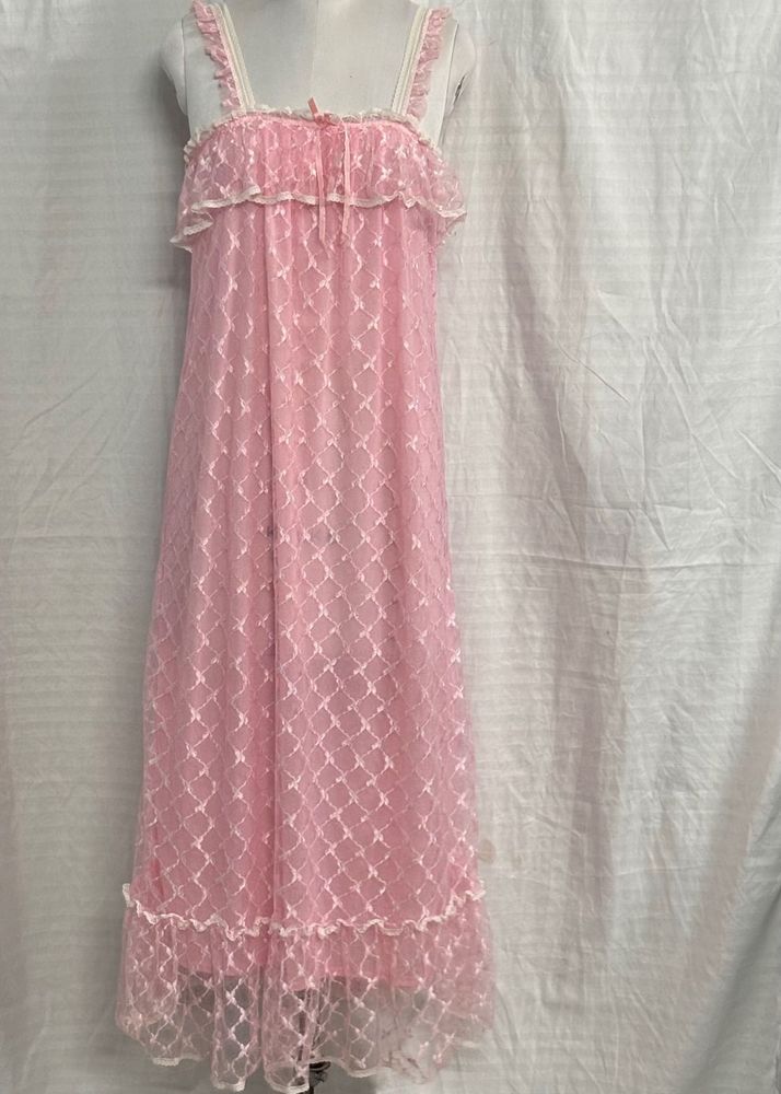 Vintage Pink Lace Nightgown