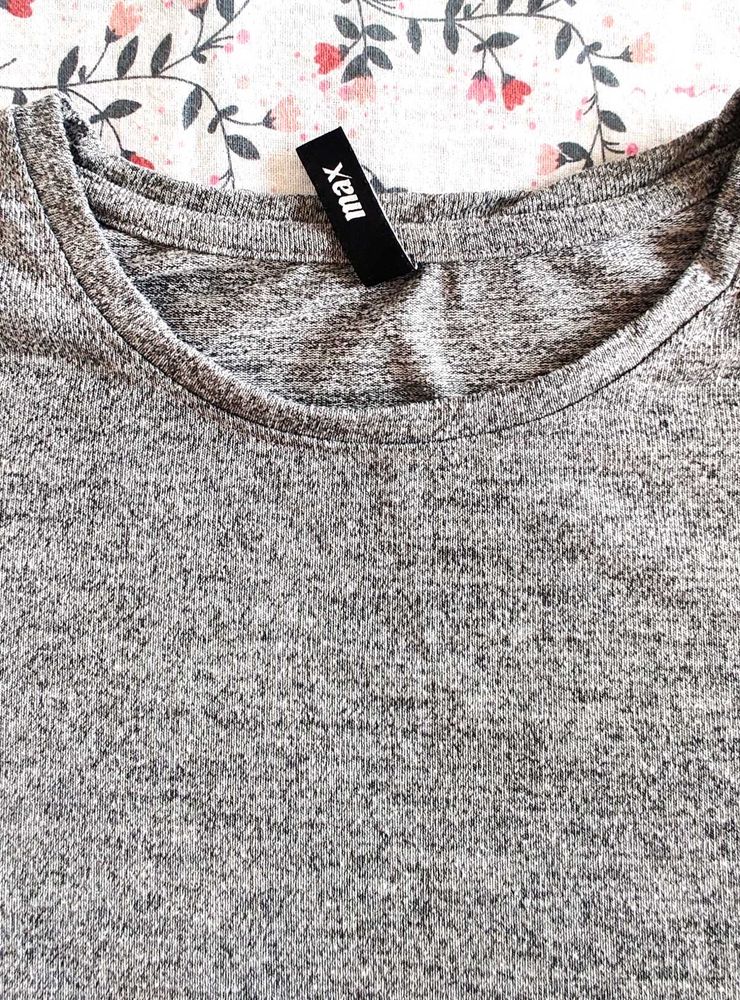 Max Half Sleeves Gray Tshirt