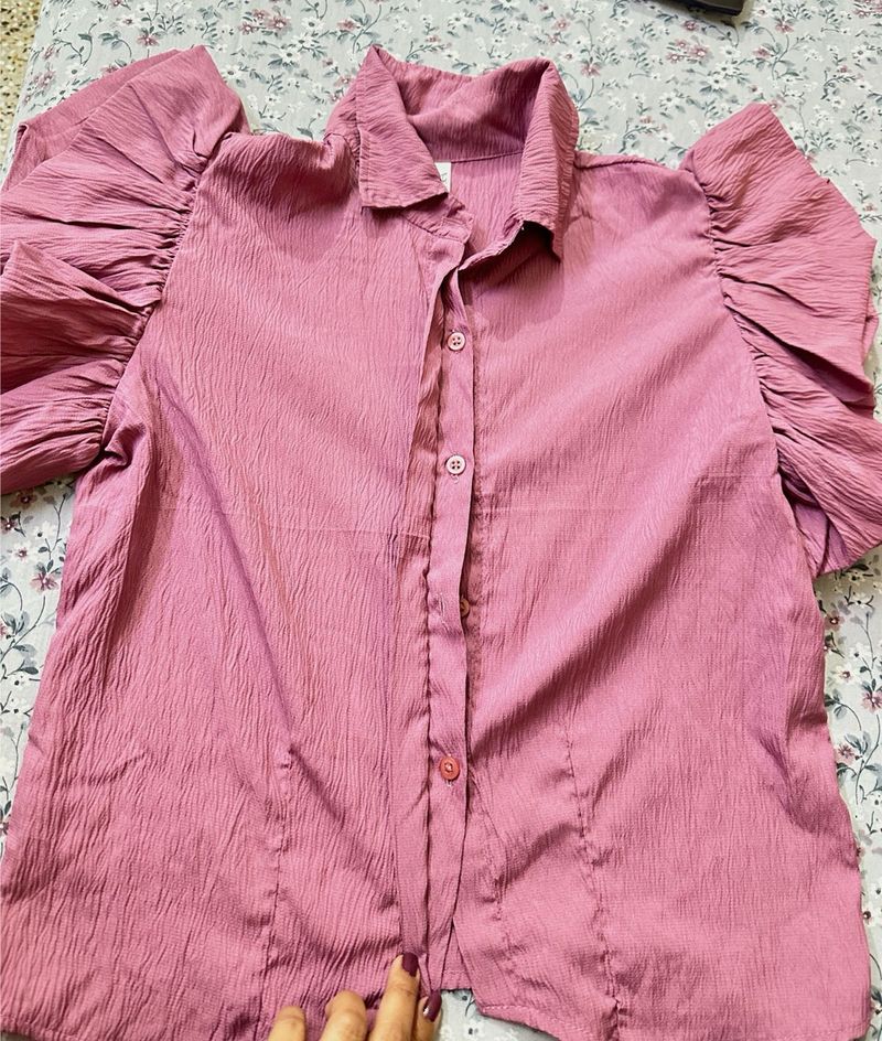 Chic Textured Puff Sleeve Top