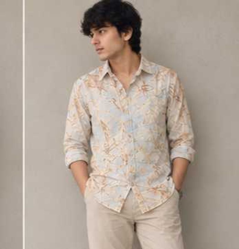 Men's Tropical Print Short Sleeve Shirt