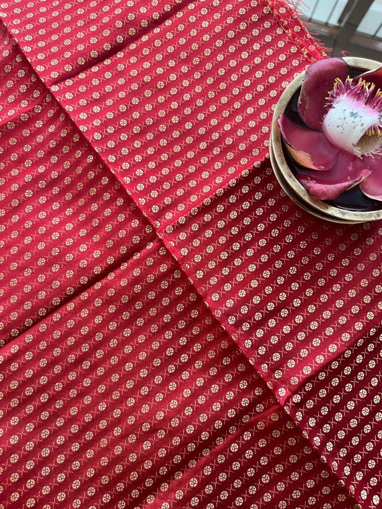 Red And Gold Pattern Blouse Piece 75cm