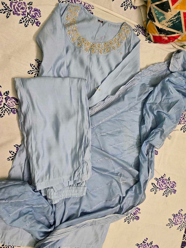 Elegant Blue Kurta Set with Dupatta