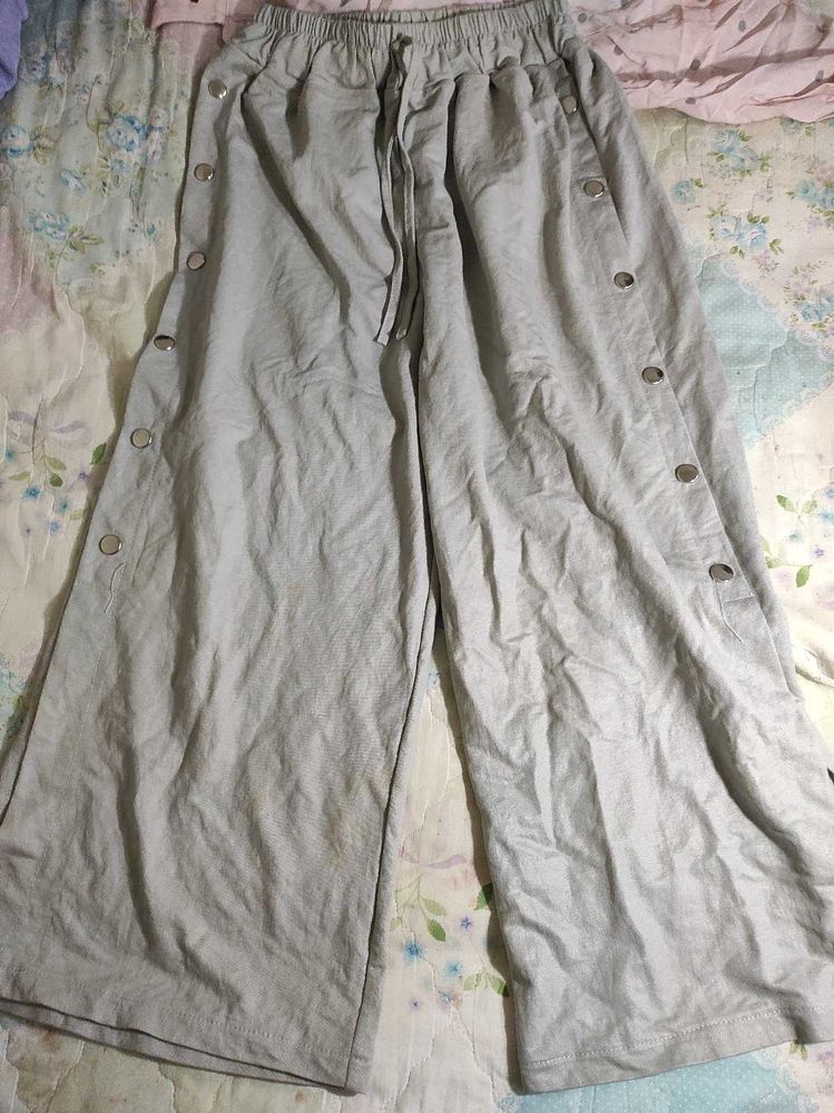 Stylish Grey Snap Button Pants
