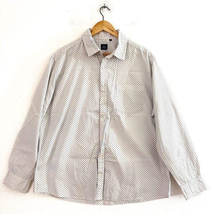 Printed White Formal Shirt (Men)