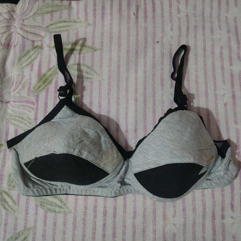 Comfortable Grey and Black Bra 28B