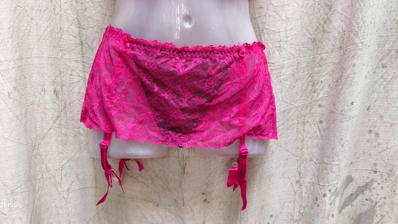 I. Pink Lace Lingerie Skirt