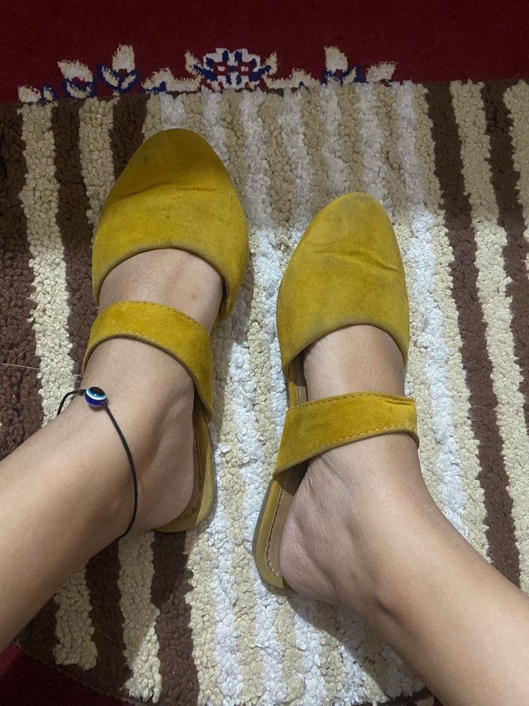 Yellow Suede Sandals