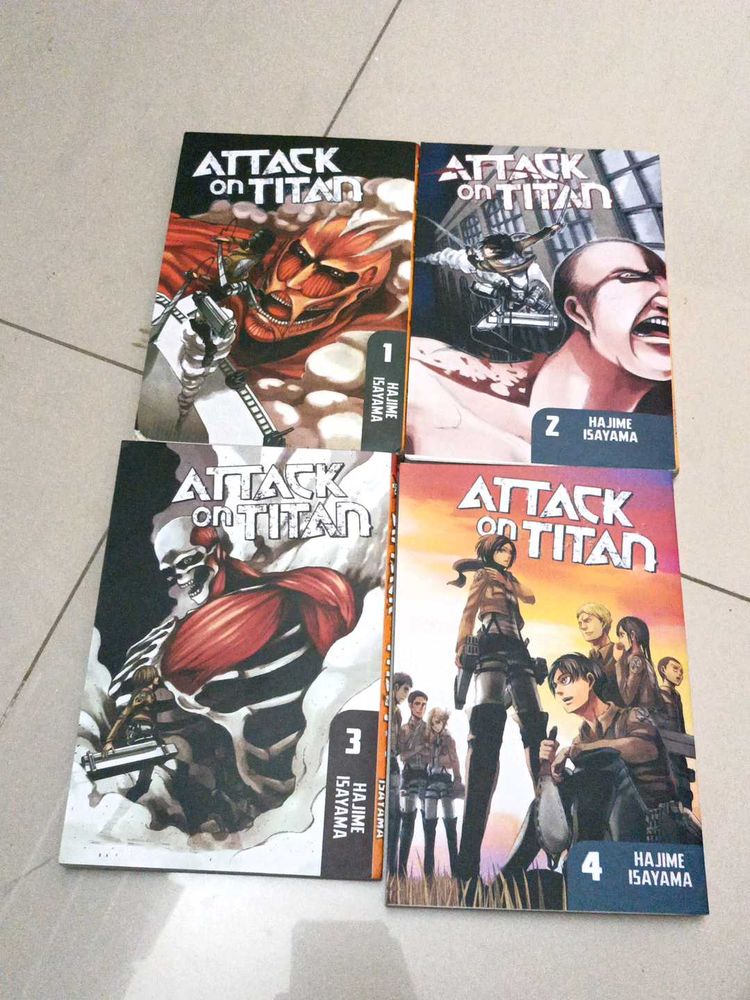 Attack on Titan Manga Set - Volumes 1-4