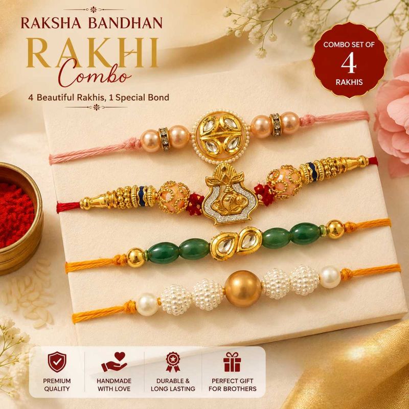 Raksha Bandhan Rakhi Combo Set of 4