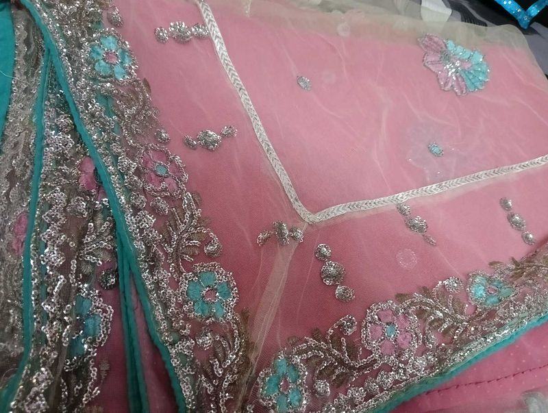 Embellished Pink Dupatta