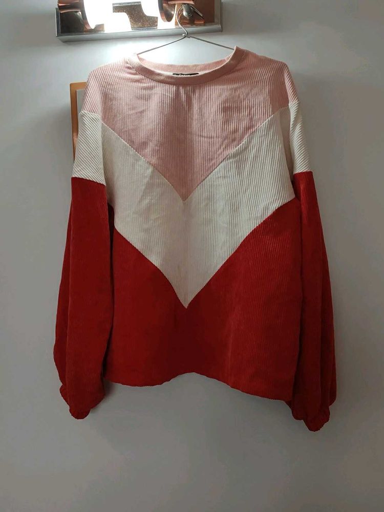 Color Block Corduroy Top