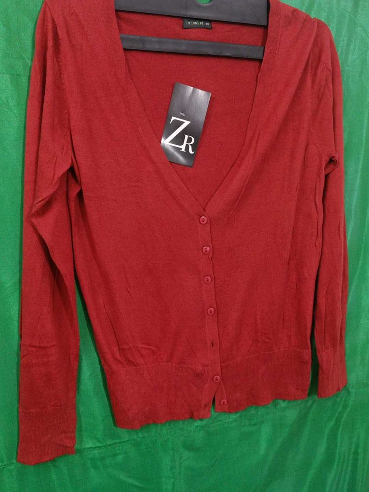 Red Cardigan Or Sweater Very Soft