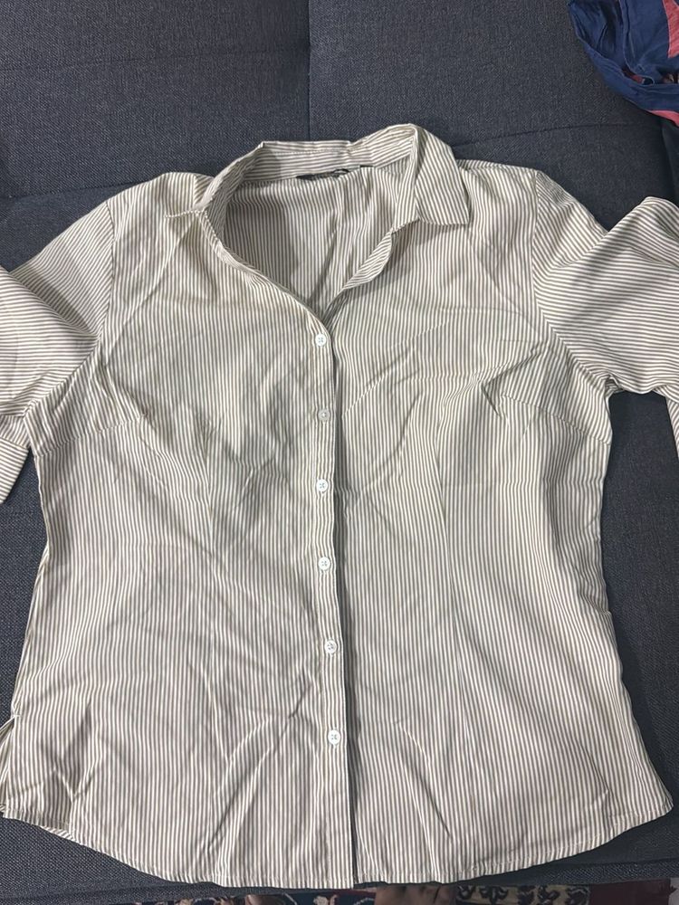 Striped Button-Up Shirt