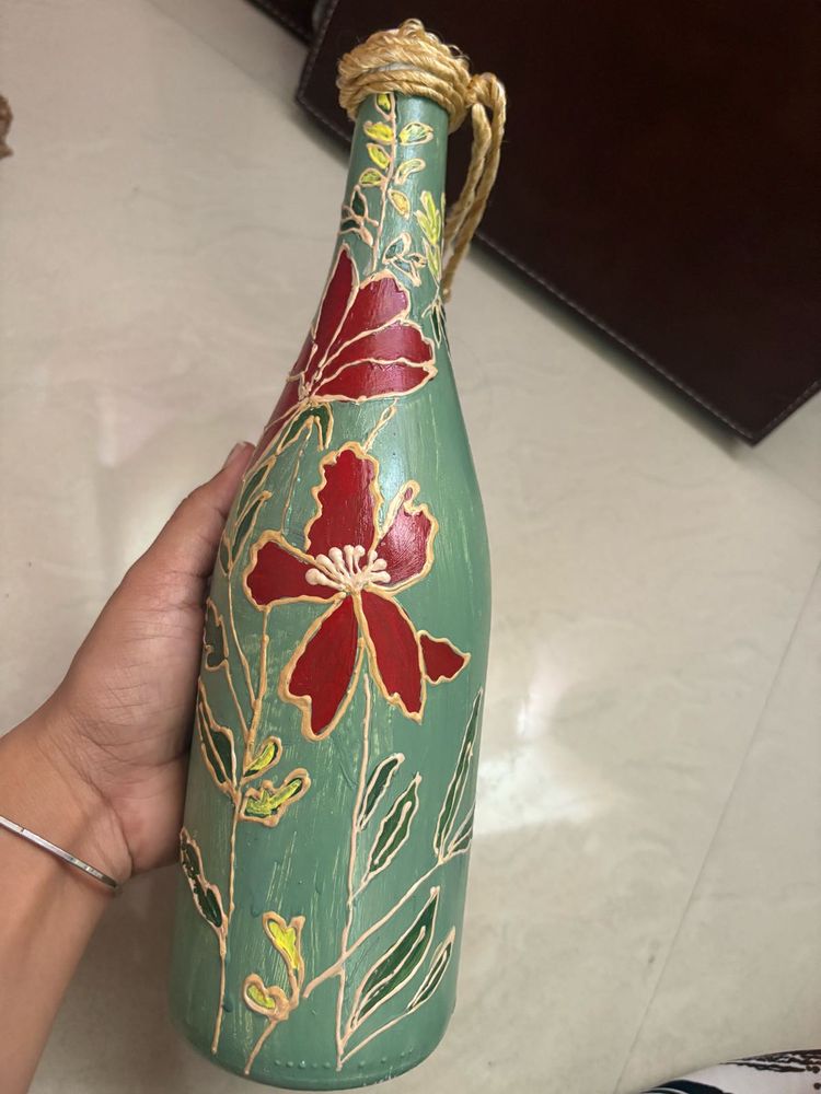 Hand-painted Floral Decorative Bottle