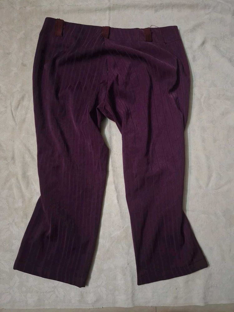 Purple straight leg pants capri