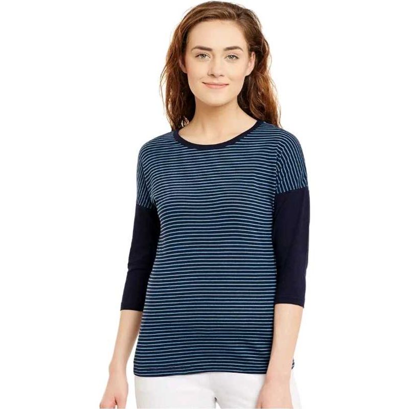 Women's Blue Striped T-Shirt