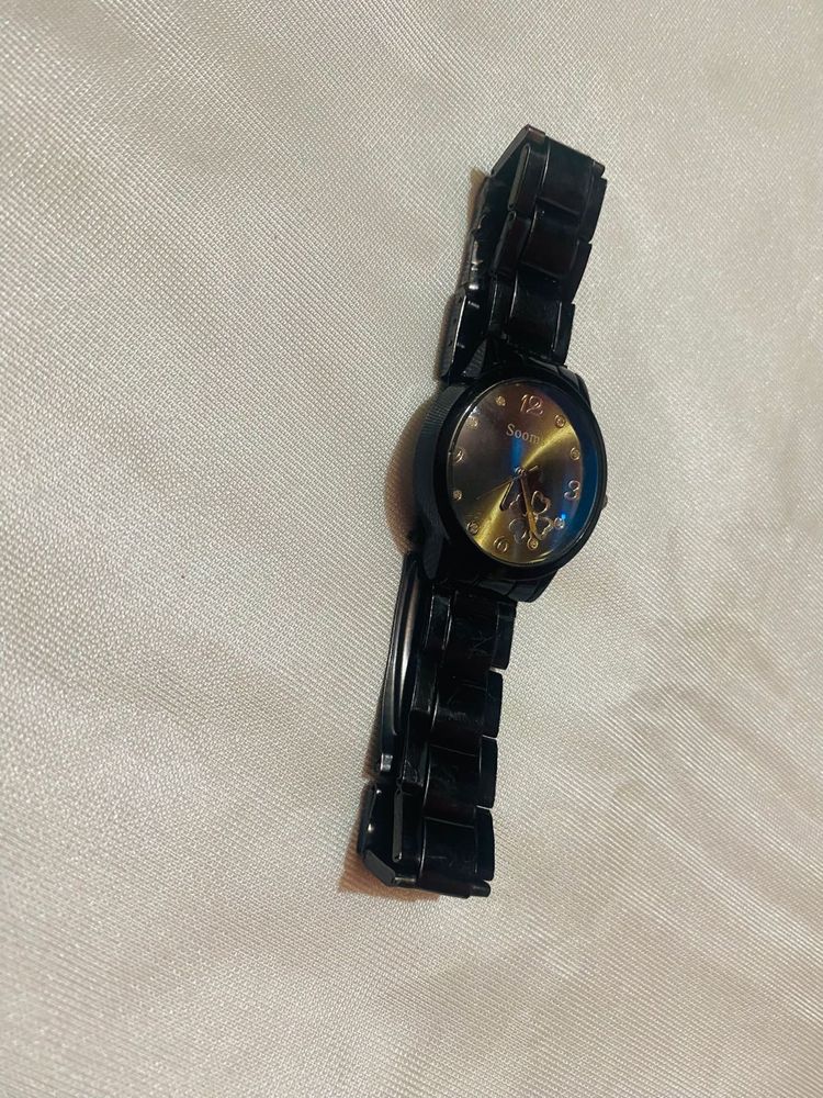 Stylish Black Metal Watch