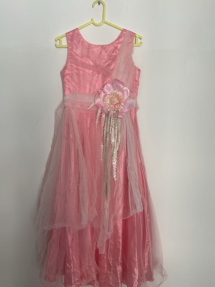 Girls Pink Party Gown