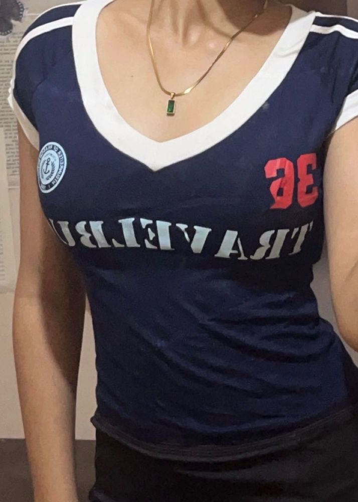 Navy Blue "Travellers" Graphic Tee