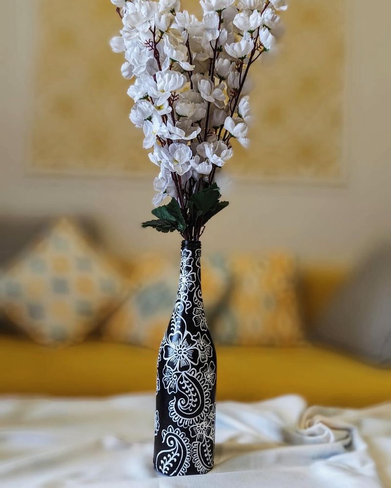Hand-Painted Decorative Bottle Vase