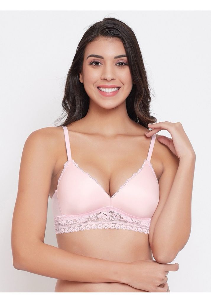 Clovia Women Bralette Lightly Padded Bra (Pink)