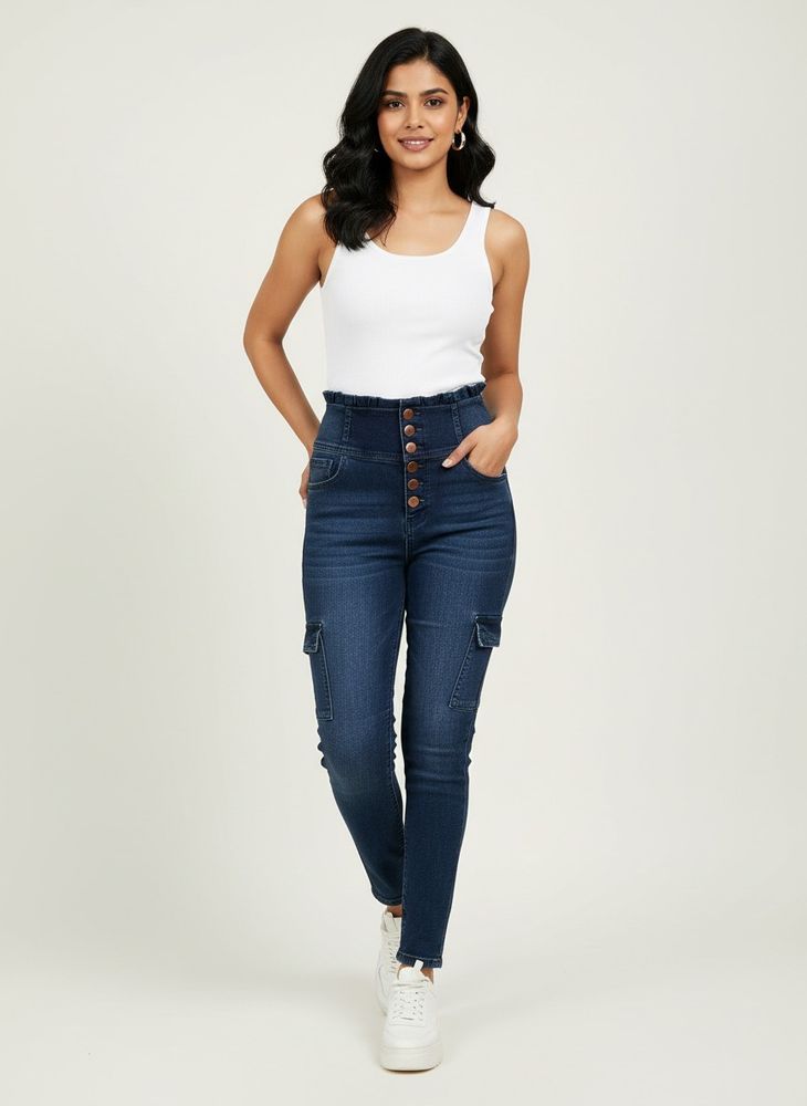 2 blue denim jeans
