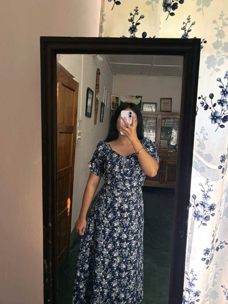 Blue Floral Maxi Dress